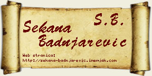 Sekana Badnjarević vizit kartica